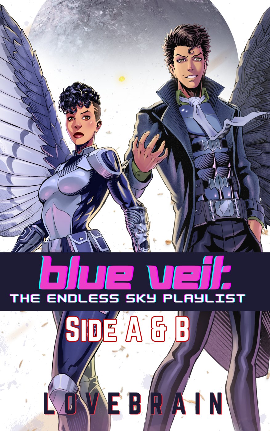 Cover of Blue Veil: The Endless Sky Playlist, Side B, made by the author in Canva