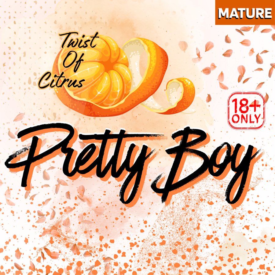 Cover of Pretty Boy: Twist of Citrus, made by the author in Canva